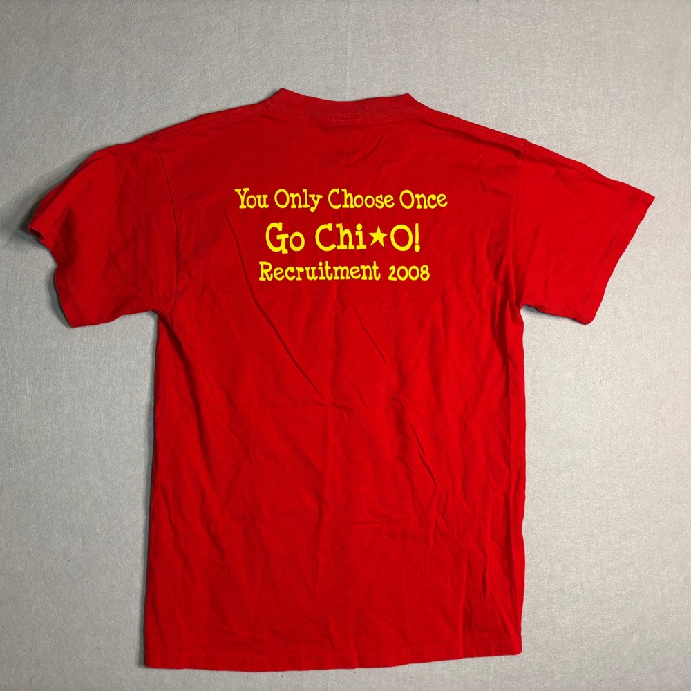 Delta Pro Weight Chi O Sorority Graphic T-Shirt Adult Small Red 2008 - Picture 12 of 16